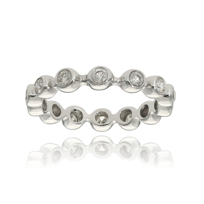 Fehér arany gyűrű 57-es méret (B23325_3I)